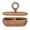 5&#x22; Acacia Wood Divided Container with Lid